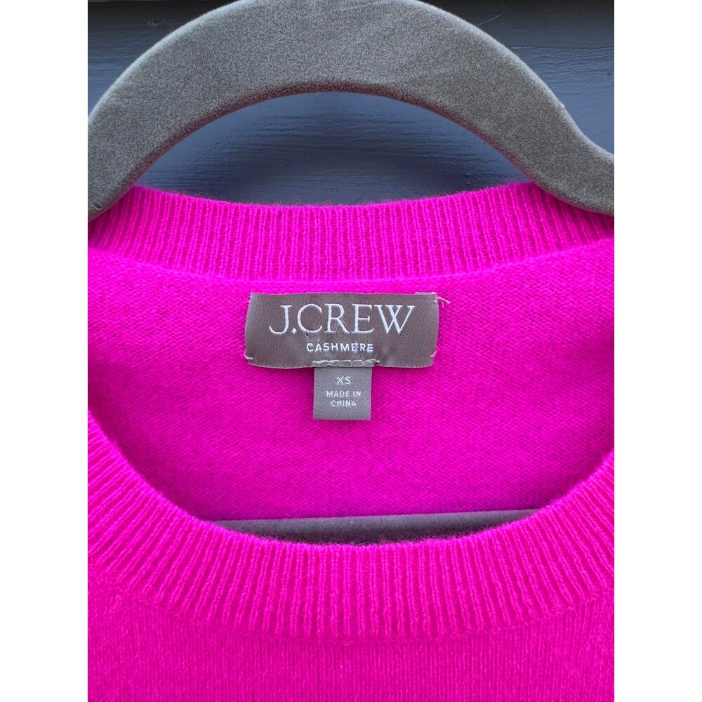 J.CREW Cashmere shrunken T-shirt Wild Peony Hot Pink XS - Picture 3 of 4